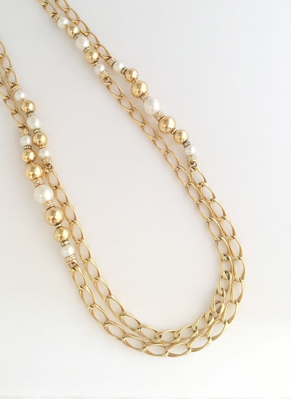 Vintage 1980s Christian Dior gold plated chain ne… - image 2