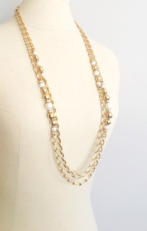 Vintage 1980s Christian Dior gold plated chain ne… - image 1