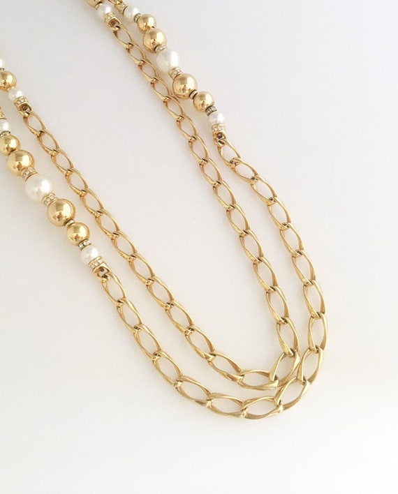 Vintage 1980s Christian Dior gold plated chain ne… - image 4