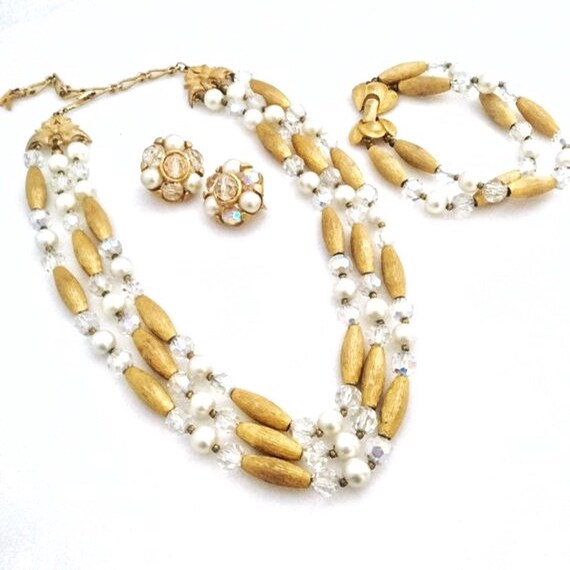 Kramer vintage 50s ir 60s necklace, bracelet and e