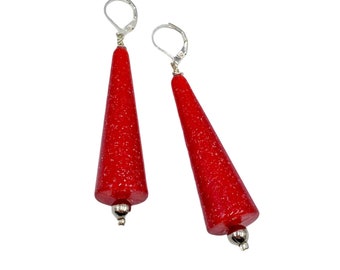 Vintage cone shaped lucite bead earrings.