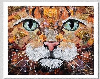 Orange Tabby Cat Cat Collage Art Print