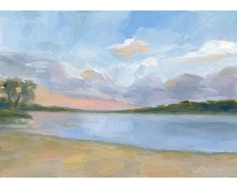 Beach Sunset Horizontal Canvas Print