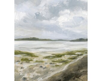 Misty Shore Vertical Canvas Print
