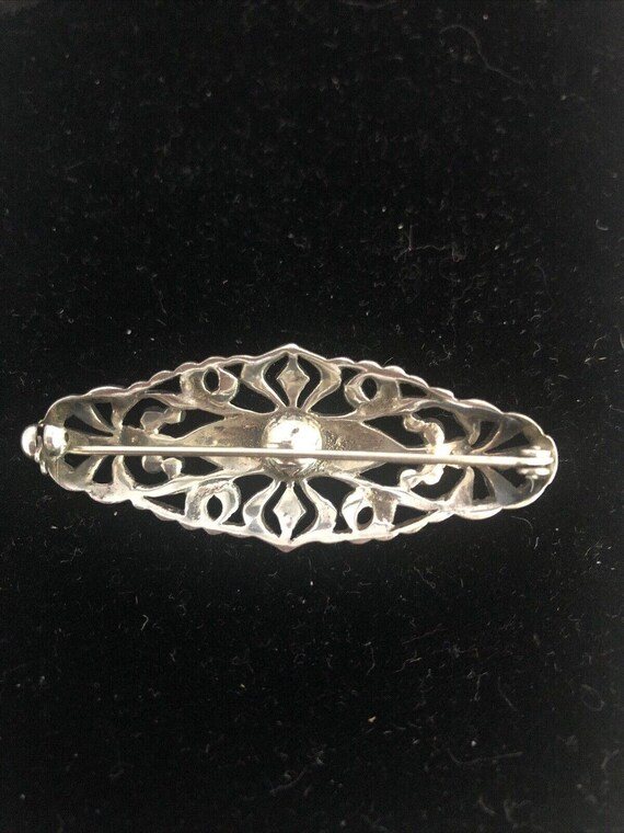 Art Deco Style 935 Sterling Silver Marcasite Broo… - image 4
