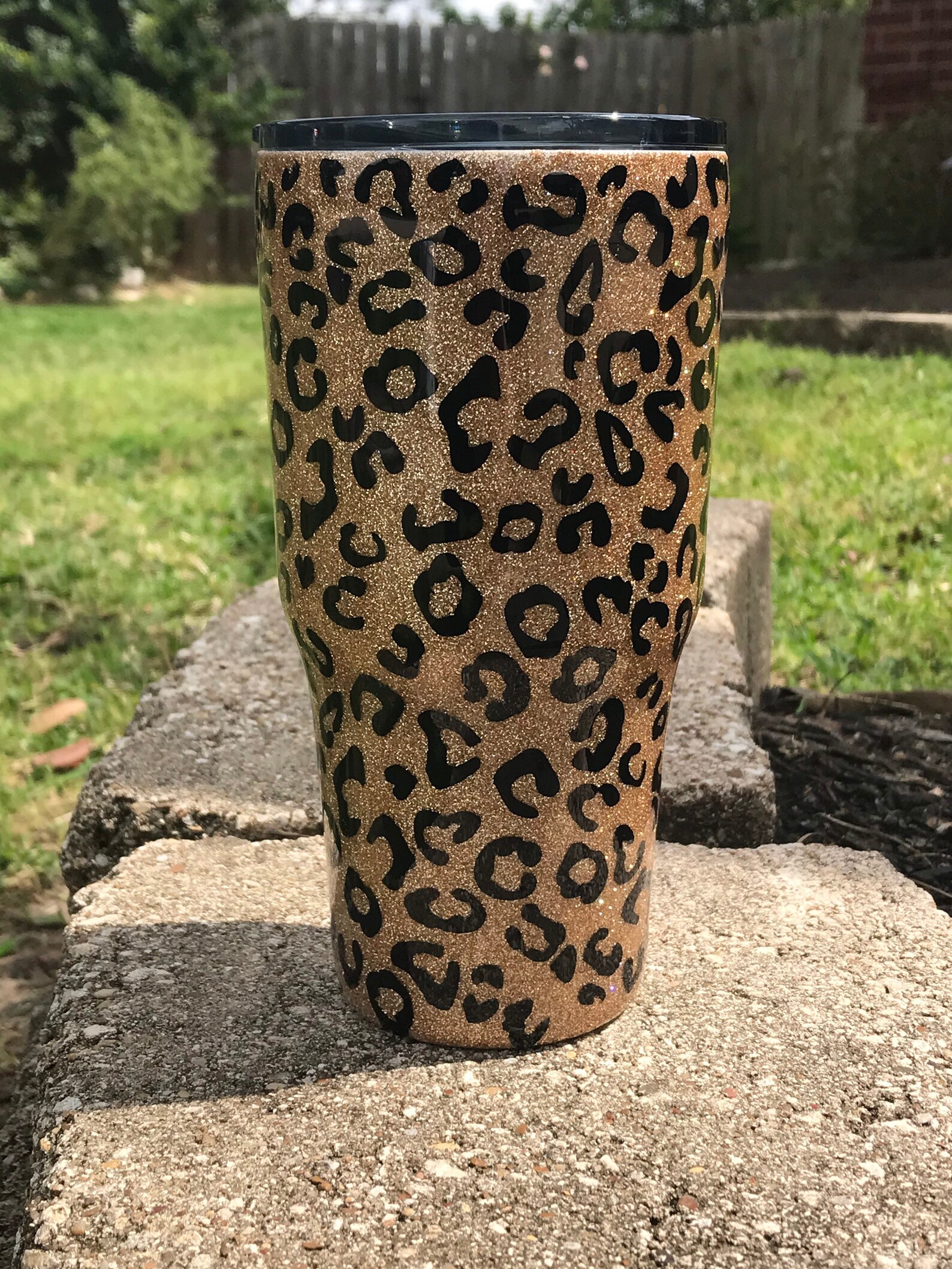 simple modern leopard trek tumbler