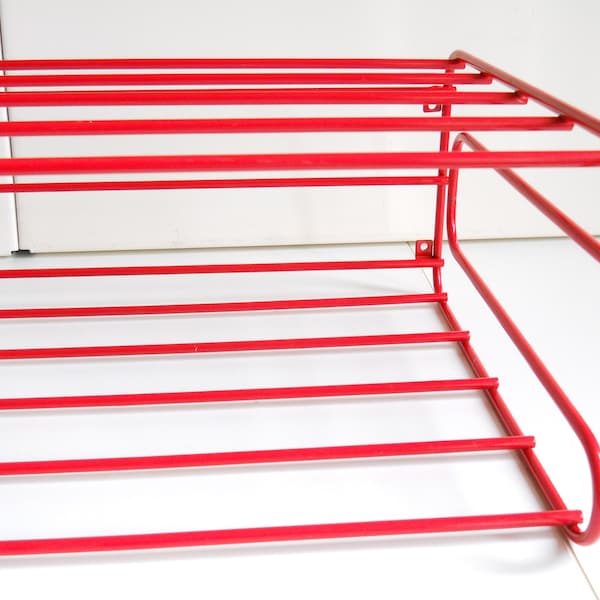 Retro Pop Ikea Frän red shoe rack String bathroom shelf Pop Art wall coat rack