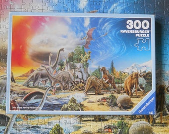 Ravensburger Vintage Kinderpuzzel Prehistorische Dieren Dinosaurussen 300 stukjes
