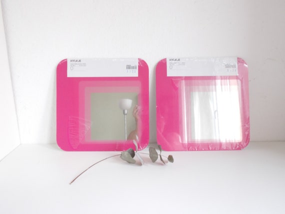 Set of 2 Vintage Mirrors Ikea Hylkje Pink - Etsy