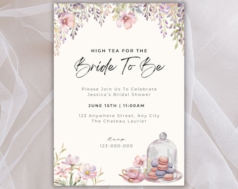 High Tea Bridal Shower Invitation, Printable Invite, Bridgerton Tea Party, High Tea Invite, Bridal Shower Tea Party, Baby Shower Tea Party