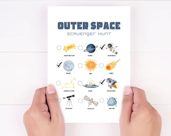 Outer Space Scavenger Hunt | Kids Outer Space Game | Outer Space Birthday Party | Two The Moon Birthday Party | Space Theme Birthday Game