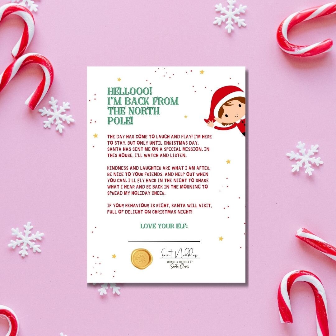 Elf on the Shelf Instant Download Elf Rules Elf Letter Elf Mail