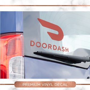Doordash DASHER Delivery Driver Vinyl Decal Window bumper Sticker Sign