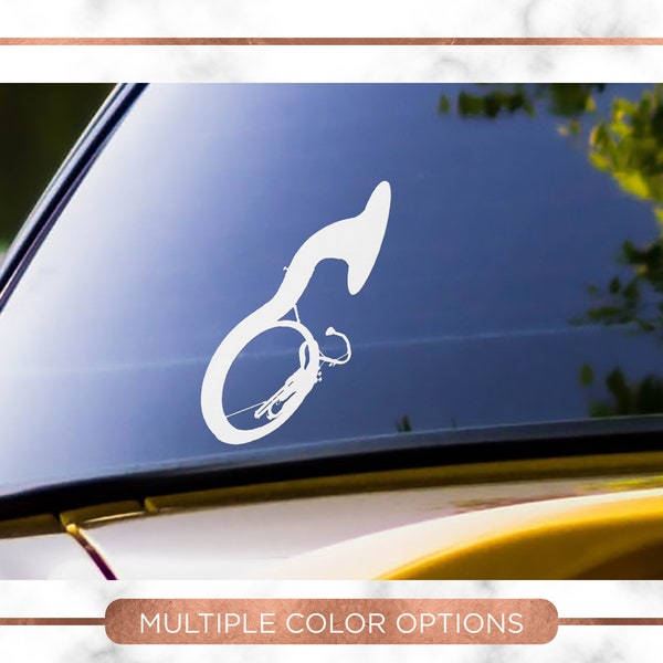 Realistic Vinyl Sousaphone Decal | Sousaphone Window Sticker | Sousaphone Computer Sticker | Sousaphone Bumper Sticker | Sousaphone Gift