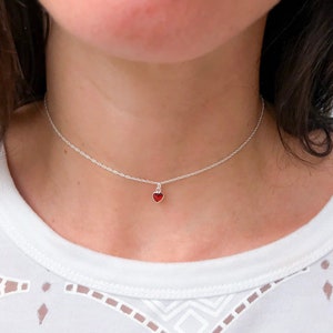 Tiny heart choker | Choker necklace | Silver choker | Choker collar | Necklace for women | Tiny heart necklace | Chain choker.