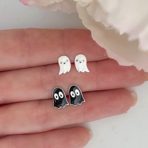 Ghost earrings | Halloween jewelry | Kids silver earrings | Children earrings | Girls earrings | Hypoallergenic studs | Woman earrings