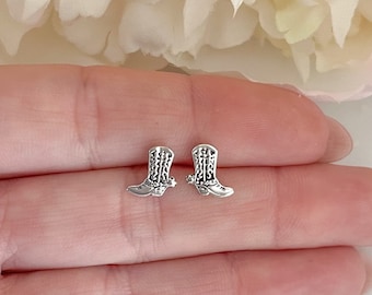 Silver cowboy boots earrings | Western earrings | Cowgirl earrings | Children earrings | Kids earrings | Hypoallergenic earrings