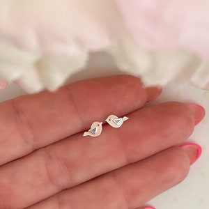 Sterling silver bird earrings | Kids earrings | Little girl earrings | Toddler earrings | Children earrings | Animal earrings