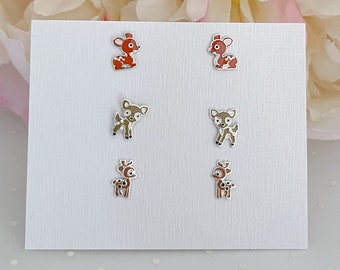 Sterling silver Reindeer stud earrings | Kids earrings | Girls earrings | Toddler earrings | Children earrings | Christmas gift