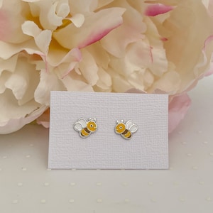 Sterling silver bee stud earrings | Toddlers earrings | Kids hypoallergenic earrings | Earrings for girls