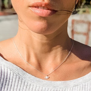 Sterling silver Evil Eye necklace | Evil Eye jewelry | Protection necklace | Evil Eye silver pendant | Silver Evil Eye chain necklace.