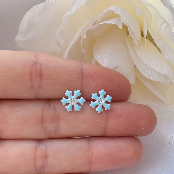 Snowflake earrings | Kids earrings | Girls earrings | Childrens earrings | Christmas earrings | Winter earrings | Hypoallergenic jewelry