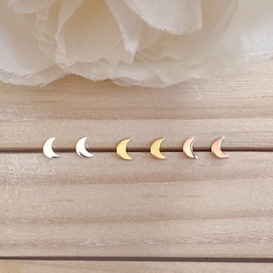 Sterling silver tiny moon stud earrings | Kids earrings | Toddler earrings | Kids earrings | Earrings for girls | Hypoallergenic earrings