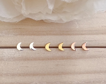 Sterling silver tiny moon stud earrings | Kids earrings | Toddler earrings | Kids earrings | Earrings for girls | Hypoallergenic earrings