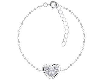 925 Sterling silver heart bracelet | Valentine's Day gift for her | Silver bracelet | Dainty silver jewelry