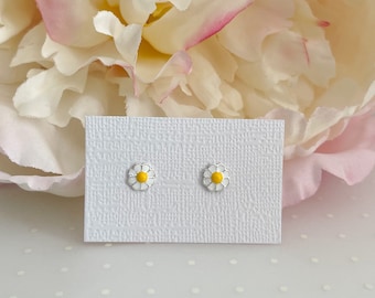 Sterling silver daisy stud earrings | Kids earrings | Hypoallergenic toddler earrings | Girls earrings | Children jewelry