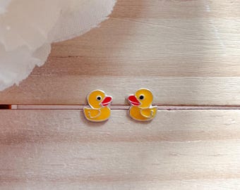 Yellow rubber duck stud earrings | Jeep owner gift | Duck earrings | Waterproof jewelry | Hypoallergenic, nickel and lead free