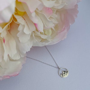 Halsband för berg i sterlingsilver | Halsband för vandring | Gåva för friluftsmänniskor | Gåva för naturälskare | Elegant silverhalsband bild 2
