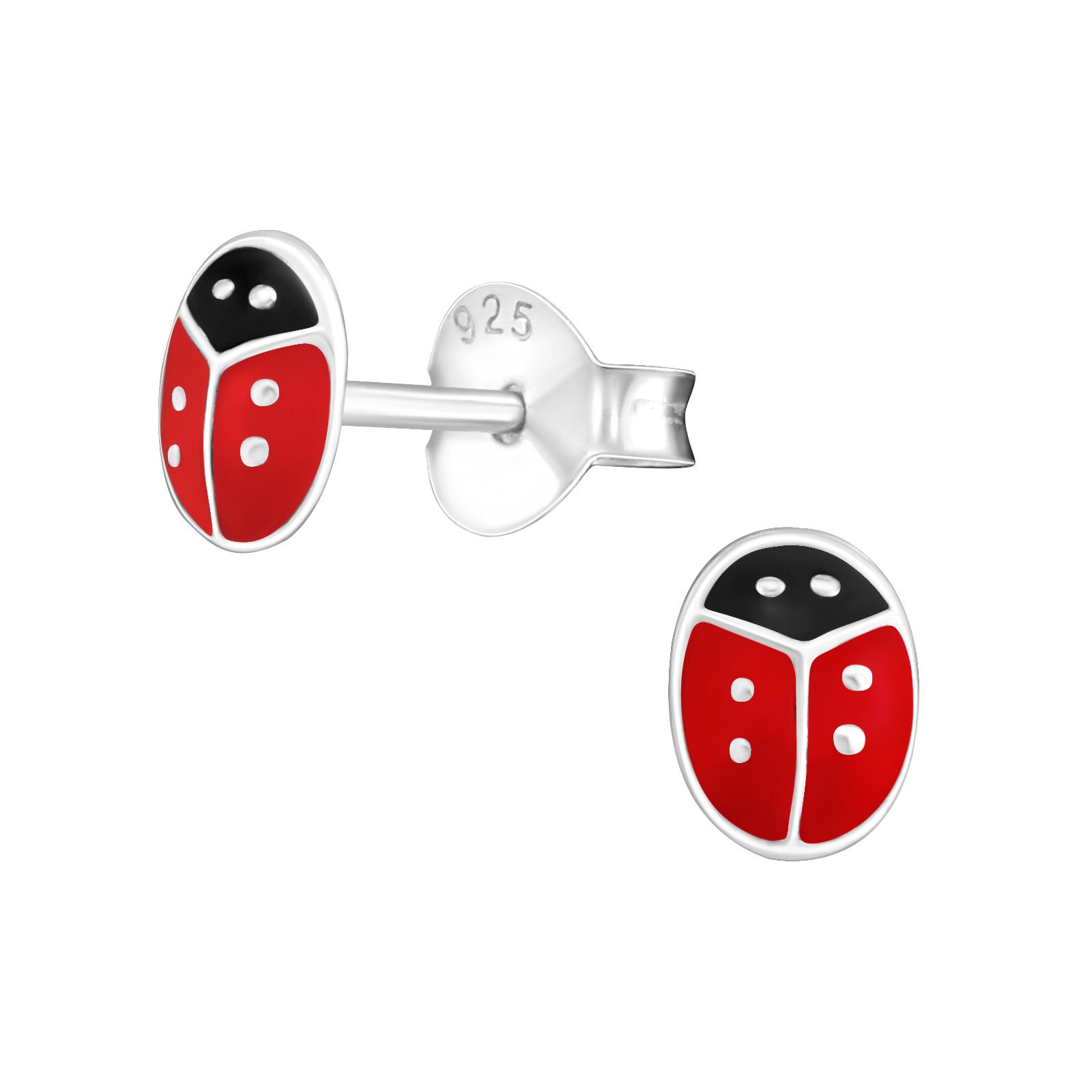 Sterling Silver Ladybug Stud Earrings Small Earrings for - Etsy
