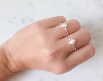 Opal tear drop ring | Ring for women | Opal ring | Tear drop ring | Gemstone ring | Sterling silver ring | October birthstone | Dainty ring.