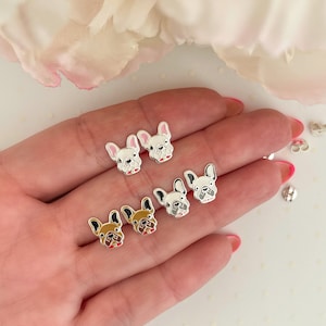French bulldog earrings | Kids earrings | Dog earrings | Toddler earrings | Dog mom gift | Dog lover gift | Hypoallergenic earrings
