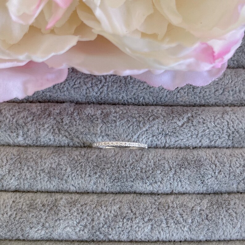 Eternity Band Ring Ultra Thin Ring Half Eternity Band Etsy