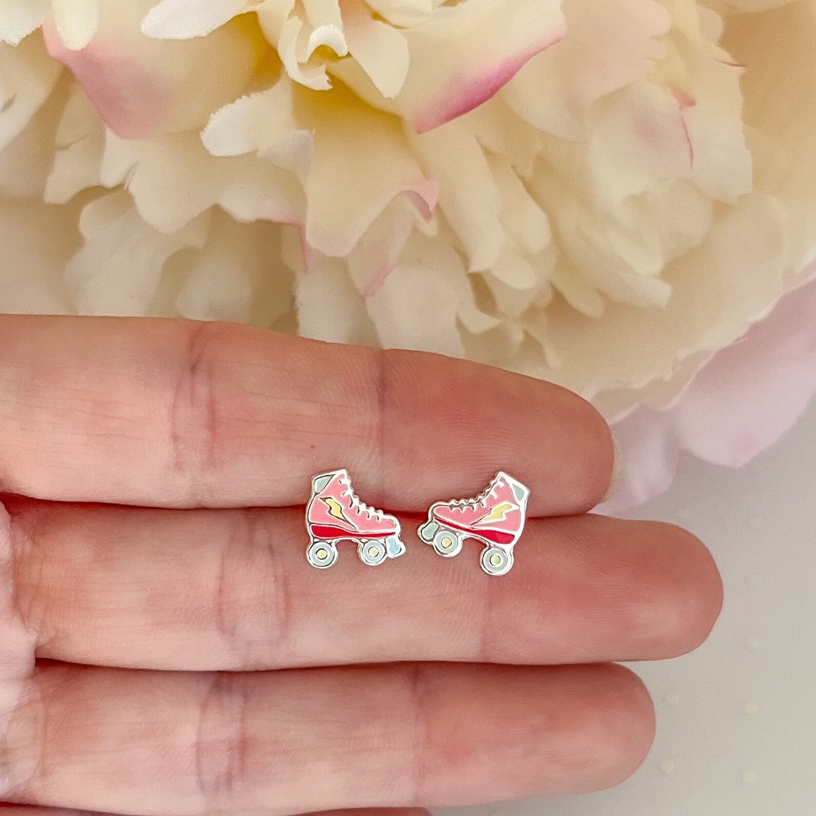 Sterling Silver Roller Skate Stud Earrings Hypoallergenic Etsy