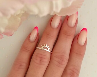 Silver sun toe ring | Summer jewelry | Adjustable toe ring | Silver sun ring | Summer toe ring | Midi ring | Pinky ring