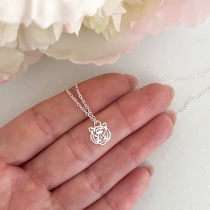 Sterling silver tiger necklace | Year of the tiger pendant | Tiger charm jewelry
