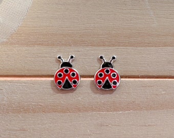 Sterling silver ladybug earrings | Girls earrings | Children earrings | Kids earrings | Toddler earrings | Hypoallergenic, sentive ears