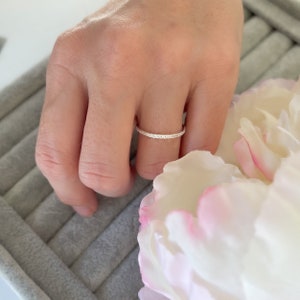 Eternity Band ring | Ultra thin ring | Half Eternity band | Valentine&#39;s Day gift | Rings for women | Thin band ring | Stackable ring.