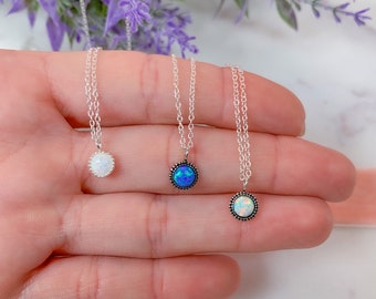 Genuine Opal silver necklace | Valentine's Day gift for her | Opal pendant | Necklace fo women | Genuine Opal jewelry | Boho necklace.