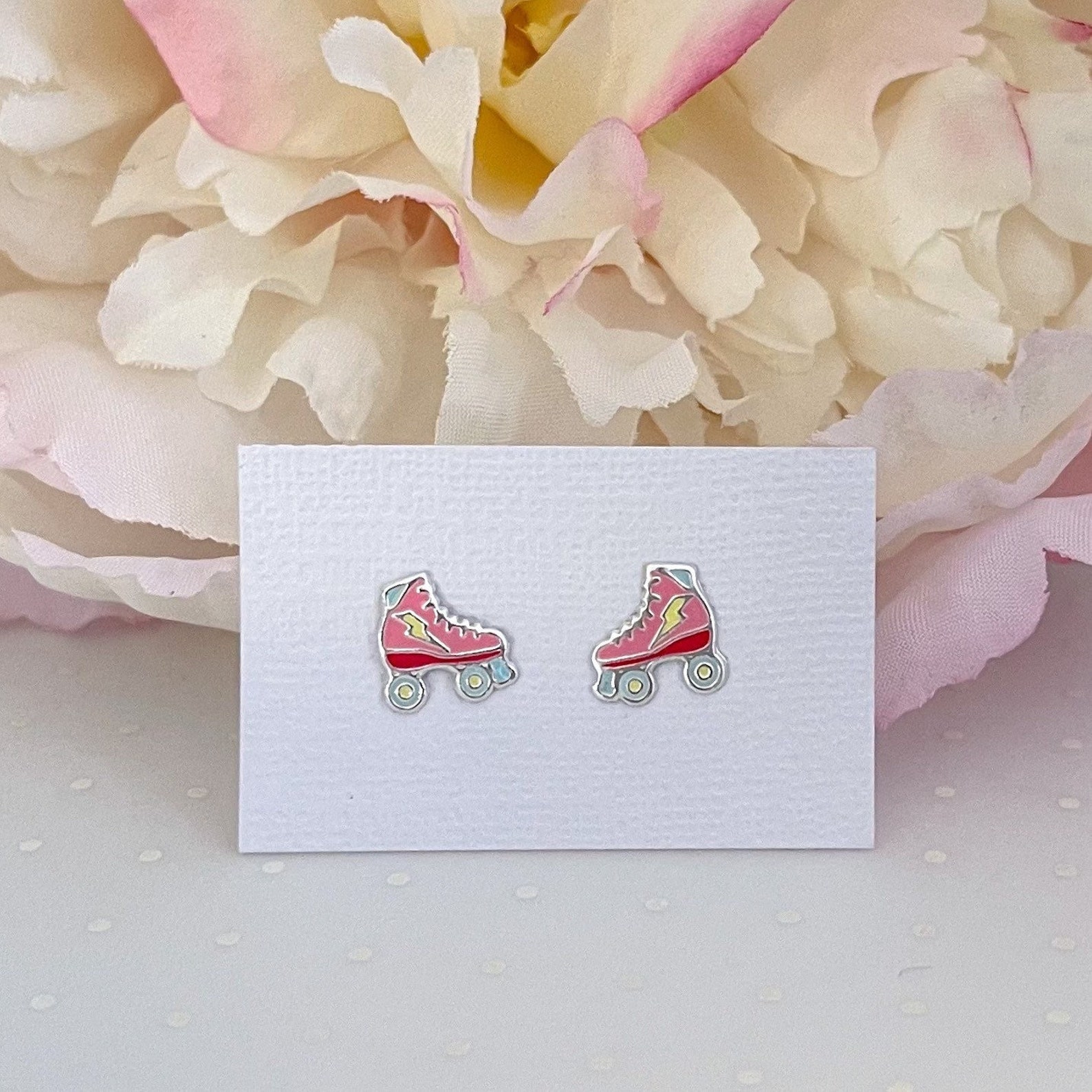 Sterling Silver Roller Skate Stud Earrings Hypoallergenic Etsy