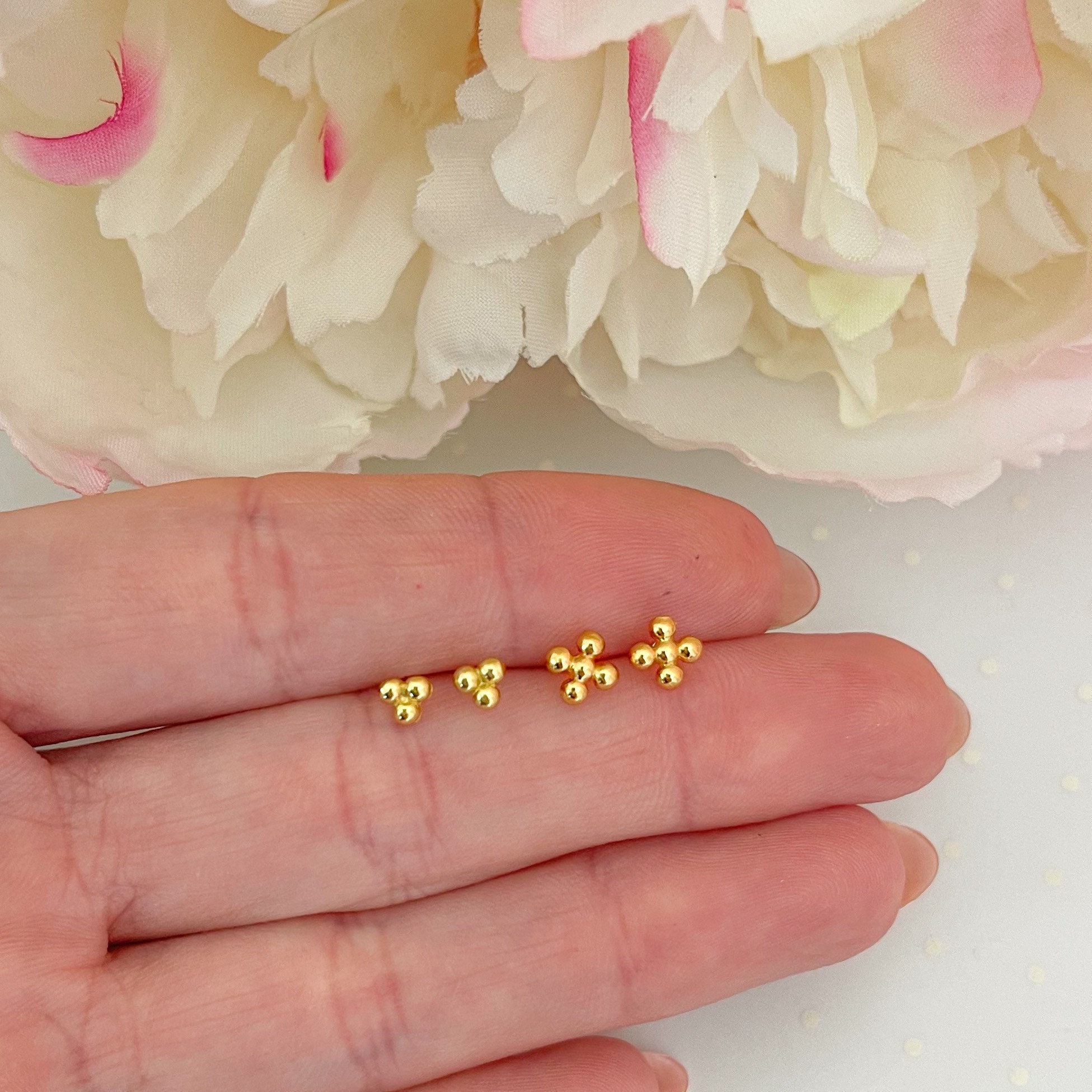 Kranthi Gold plated large changeable stud earrings