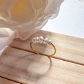 Waterproof spinning freshwater pearls gold ring | Never fade jewelry | Fidget ring | Anti anxiety accessory