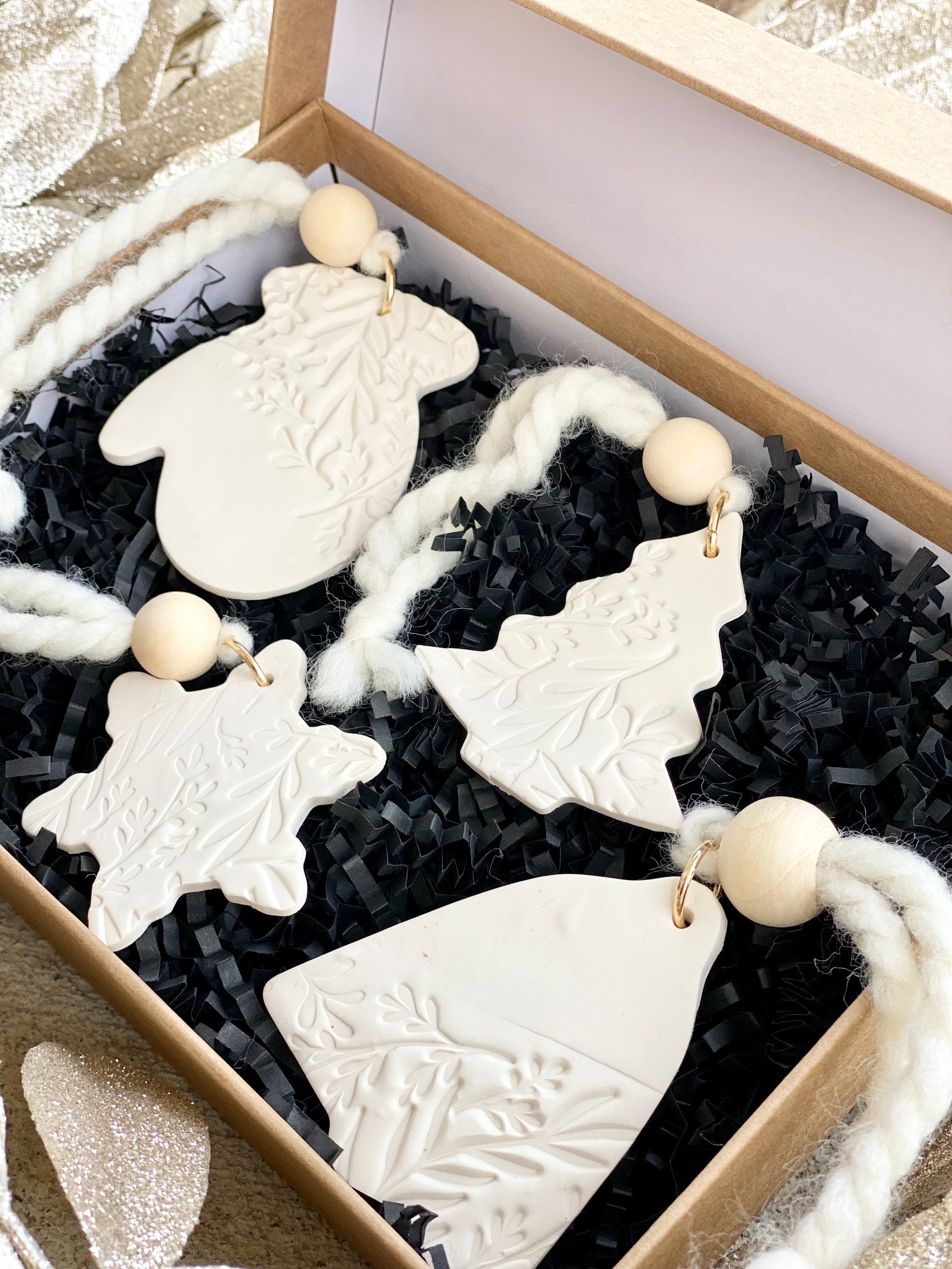 White Clay Ornaments Etsy