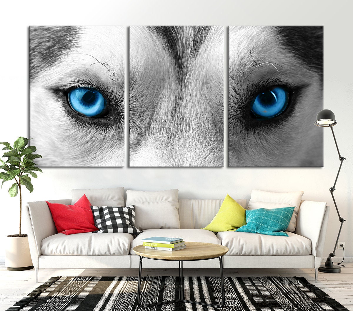 5 PANEL WOLF EYES CANVAS ART WALL ART BRAND NEW