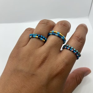 assorted seed bead rings beaded ring set Colorful bead rings simple beaded ring gift Stackable rings Custom colorful bead rings