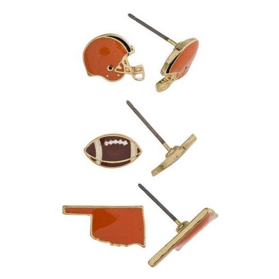 Oklahoma Football Mix and Match Earrings Set - State of Oklahoma