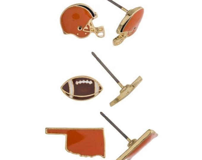 Oklahoma Football Mix and Match Earrings Set - State of Oklahoma